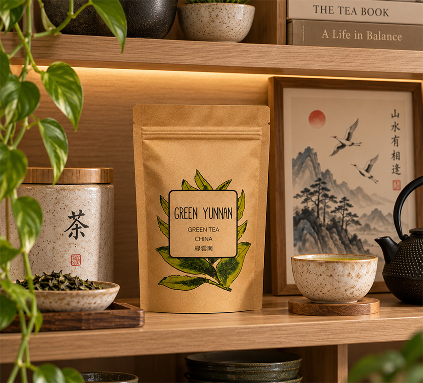 Green Yunnan Leo Tea – zielona herbata liściasta z Yunnanu w opakowaniu